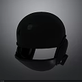 Black Glossy Full Face Protective Helmet With Strap And Chin Guard