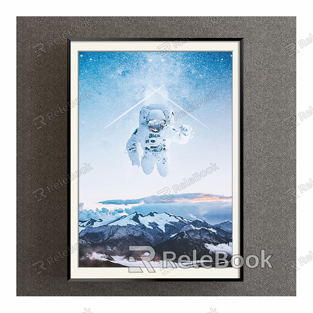 Modern Figure Painting Simple Blue Photography Astronaut Decorative Painting model