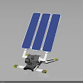 High Tech Weapon Device Integrated With Blue Solar Panels And White Support Structure