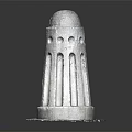 Stone Pillar With Dome Shaped Top Arched Openings Brick Like Base And Classical Design