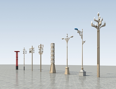 New Chinese Street Lamp 3d model