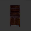 Wooden Brown Bookcase With Open Shelves And Lower Cabinet With Doors Home Furniture