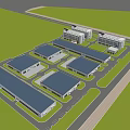 Modern Industrial Factory Park With Well Planned Layout Multiple Buildings And Green Areas
