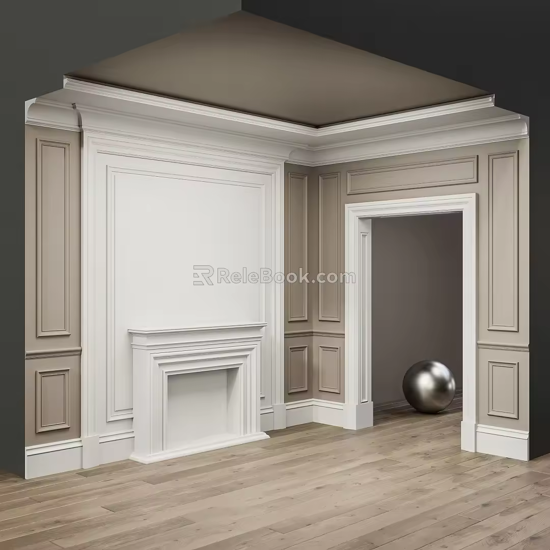 Simple European gypsum line gypsum line combination 3d model