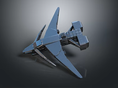 Futuristic Spacecraft 3D Model With Sharp Nose And Wing Structure For Space Exploration 3d model