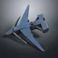 Futuristic Spacecraft 3D Model With Sharp Nose And Wing Structure For Space Exploration