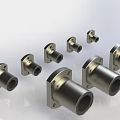 Multiple Metal Cylindrical Mechanical Connectors With Square Flange Bases And Hollow Tubes