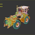 Yellow Motor Grader With White Enclosed Cab Large Tires And Steel Structure