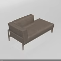 Modern Abstract Shaped Sofa With Light Brown Leather And Metal Frame Design 3d model