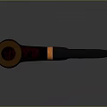 Classic Red Brown Tobacco Pipe With Black Mouthpiece And Golden Ring