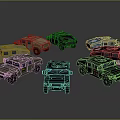 Various Types Of Military Vehicles Models In Different Colors And Designs