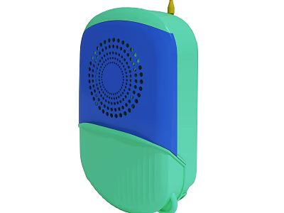 Portable Green And Blue Small Speaker Device With Grille Design 3d model