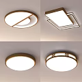 Modern Ceiling Lights With Round And Square Shapes Golden Frame Design 3d model