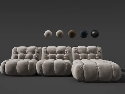 Modern Multi seat Sectional Sofa With Comfortable Velvet Upholstery And Color Options 3d model