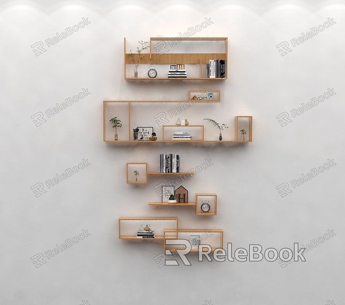 Modern Nordic Style Wall Storage Rack Bookshelf Wall Decoration Hanger model