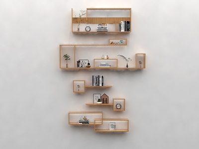 Modern Nordic Style Wall Storage Rack Bookshelf Wall Decoration Hanger model