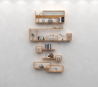 Modern Nordic Style Wall Storage Rack Bookshelf Wall Decoration Hanger 3d model