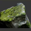 Natural Stone With Lush Green Moss Covering Its Textured Surface And Organic Details