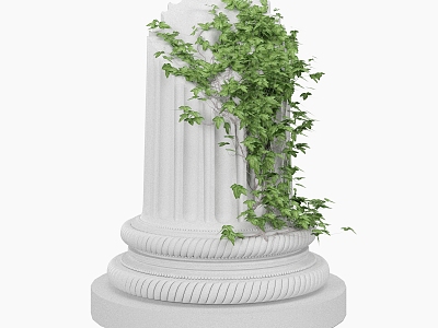 European Roman column plaster column modeling plant model