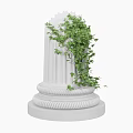 European Roman column plaster column modeling plant 3d model