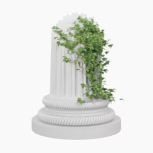 European Roman column plaster column modeling plant 3d model