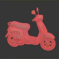 Vintage Pink Scooter With Colorful Graffiti Blue Seat And Good Lettering