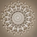 Elegant White Decorative Carvings with Floral Leaf Circular Patterns for Wall Decor 3d model