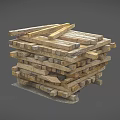 Stacked Wooden Planks as Building Construction Material with Natural Texture and Various Lengths