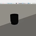 Modern Black Stool With Round Top Vertical Ribbed Texture And Silver Base