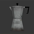 Vintage Bialetti Moka Pot Aluminum Coffee Maker Classic Household Item With Black Handle