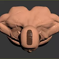 Game Movie Character Muscular Bust With Short Hair Angry Expression Blue Eyes And Beard