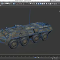 Armored Vehicle BTR80 Armored Transport Vehicle Armored Vehicle Launcher Infantry Vehicle Low Face Number Low Model Simple Model Game Sub-era Film and Television Level 3d model