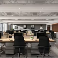 Modern Public Office Area With White Wall Triangle Patterns And Company Logo