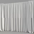 Dark Brown White and Gray Herringbone Pattern Curtains for Home Decor 3d model