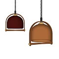 Modern Pendant Lights With Dark Brown And Orange Glass Shades And Metal Frames