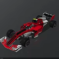 Red And White MANITAN Formula 1 Racing Car With Streamlined Design And Purple Rims