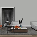 Modern Sofa Coffee Table Combination Sofa 3d model