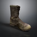 Vintage Worn Leather Military Work Boots With Laces For Practical Daily Use