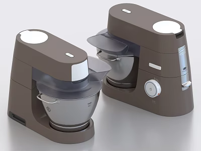 Two Brown Stand Mixers Modern Kitchen Appliances For Home Baking Use 3d model