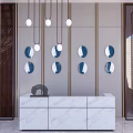 Modern Reception Desk Front Desk Company Front Office Desk Chandelier 3d model