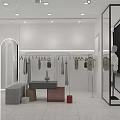 Stylish Fashion Clothing Store With Glass Window Display Featuring Mannequins And Apparel