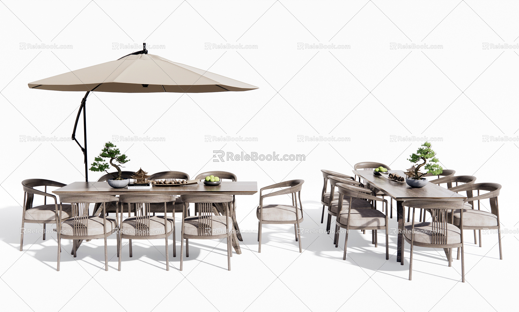 New Chinese Style Outdoor Table and Chair Outdoor Leisure Table and Chair model