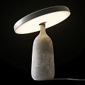 Modern Clear Glass Table Lamp With White Circular Lampshade And Minimalist Design