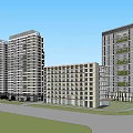 Modern High Rise Residential Buildings With Low Rise Structure And Greenery Design