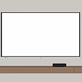 Wall Mounted TV Displaying Emerge To Light Dawn Scene Earth Starry Sky With Wooden Stand
