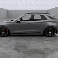 Gray Modern SUV With Sporty Design Black Grille Large Alloy Wheels In Indoor Showroom