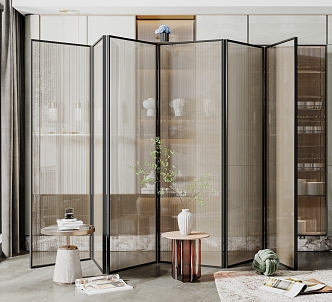 Modern screen glass screen partition 3d model