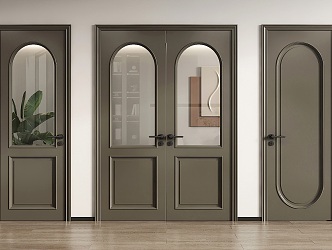 Single door double door kitchen door swing door bedroom door bathroom door glass door 3d model