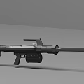 Modern Tactical Rifle With Black Body Long Barrel And Scope Design Features