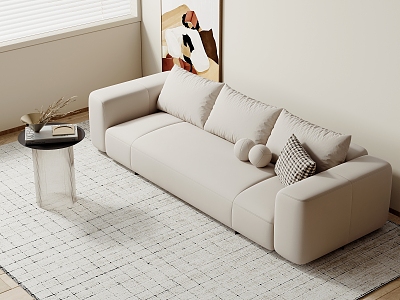 Modern Multiplayer Sofa Three-Seat Sofa 3d model